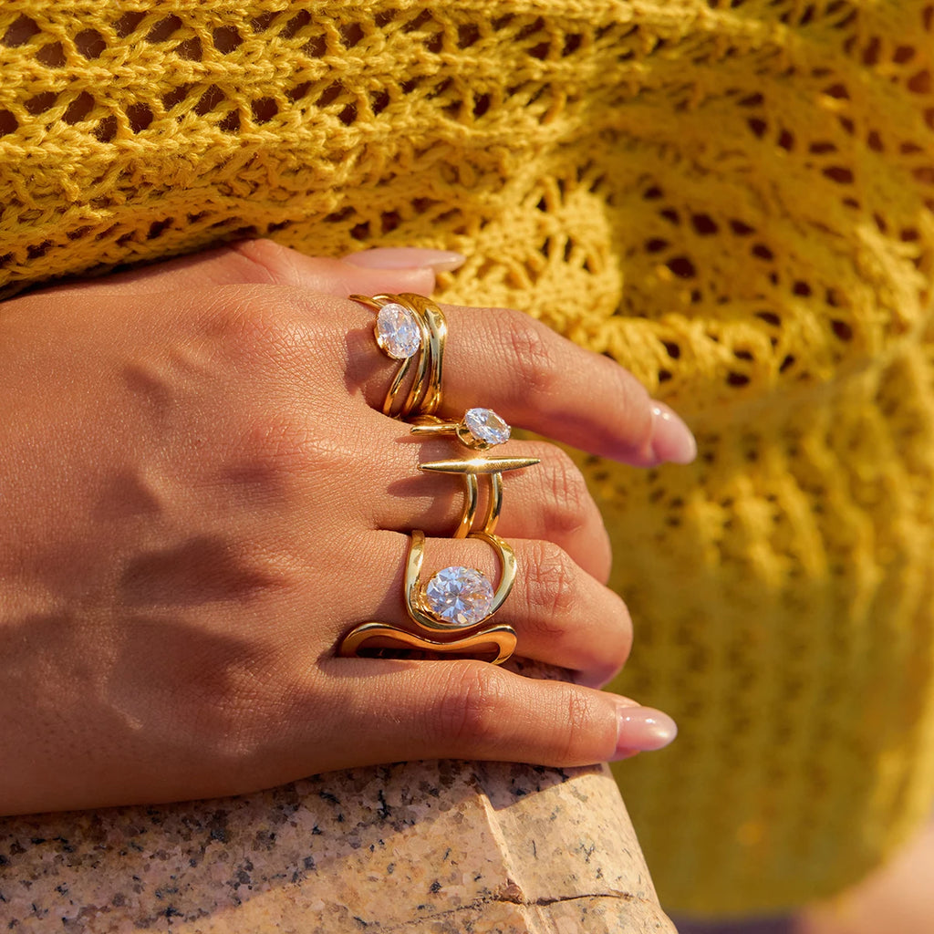 Kika Minimalist Geometric Stackable Ringsw Rings