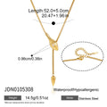 Kika  Classic Snake Shape Adjustable Chain Necklace Gold PVD Plated Stainless Steel Necklace 316L