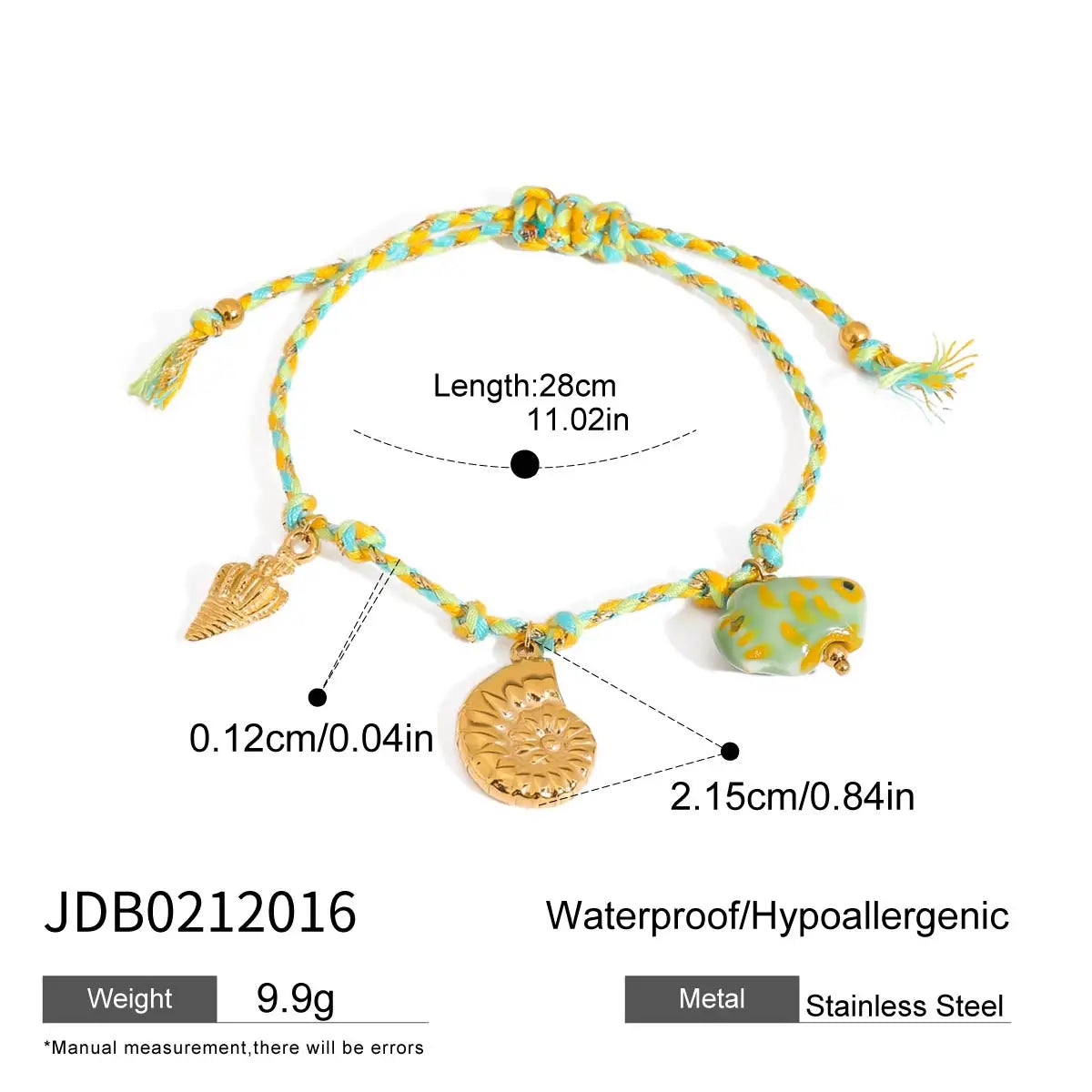 Kika Beach Ocean Resort Wind Sea Star Pendant Adjustable Rope Bracelet