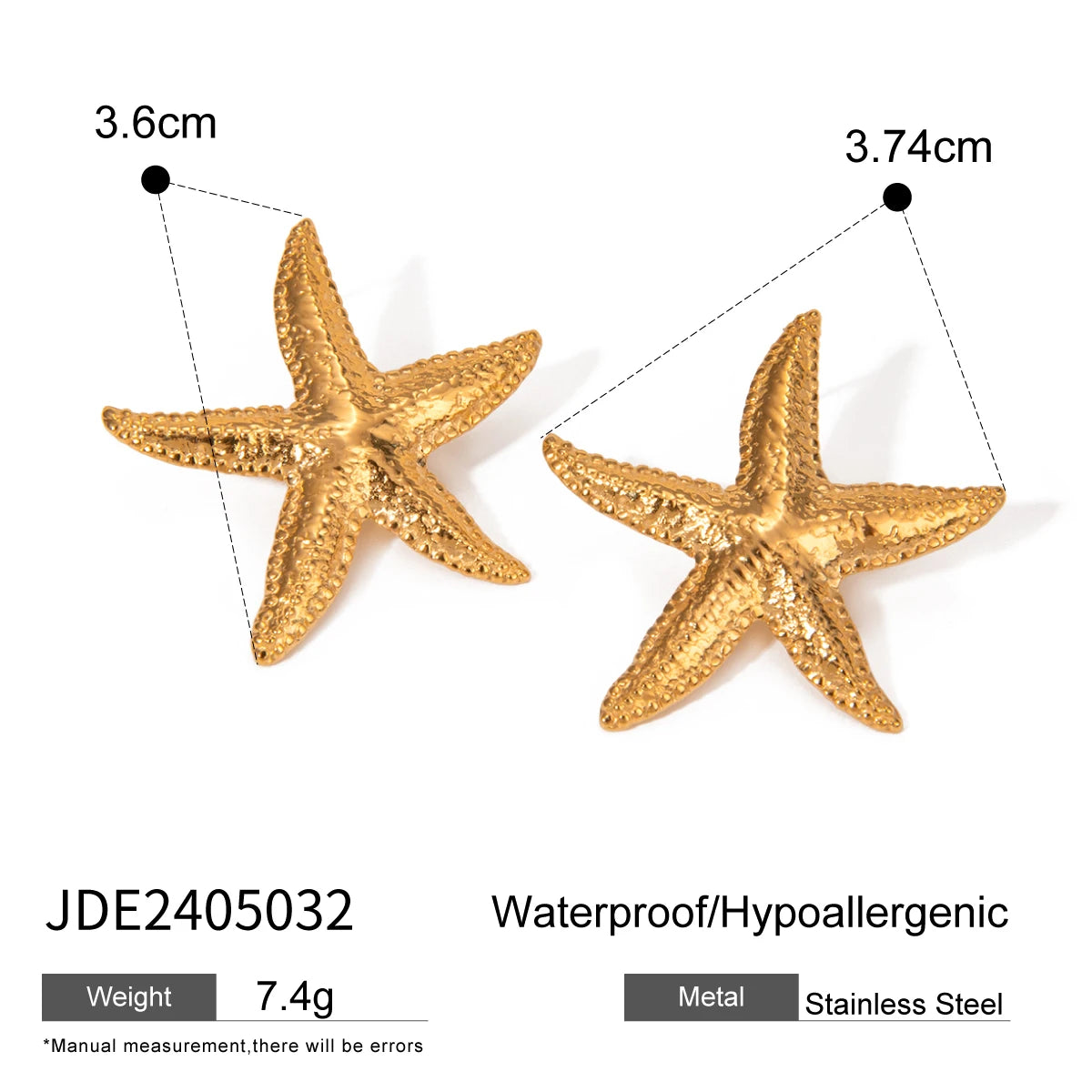Textured Starfish Earrings