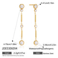 KIKA Elegant Geometric Zircon Long Drop Earrings 18K Gold Plated Stainless Steel 316L
