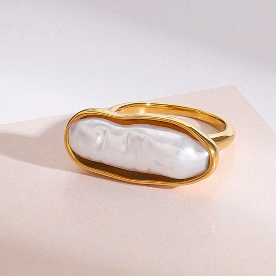 Irregular Pearl Ring Stackable