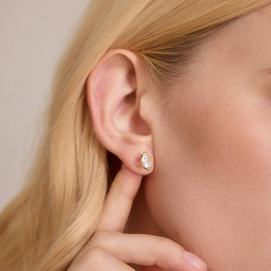 KIKA Delicate Geometric Zircon Stud Earrings For Women Minimalist 18K Gold PVD Plated Stainless Steel Earrings Fashion Jewelry