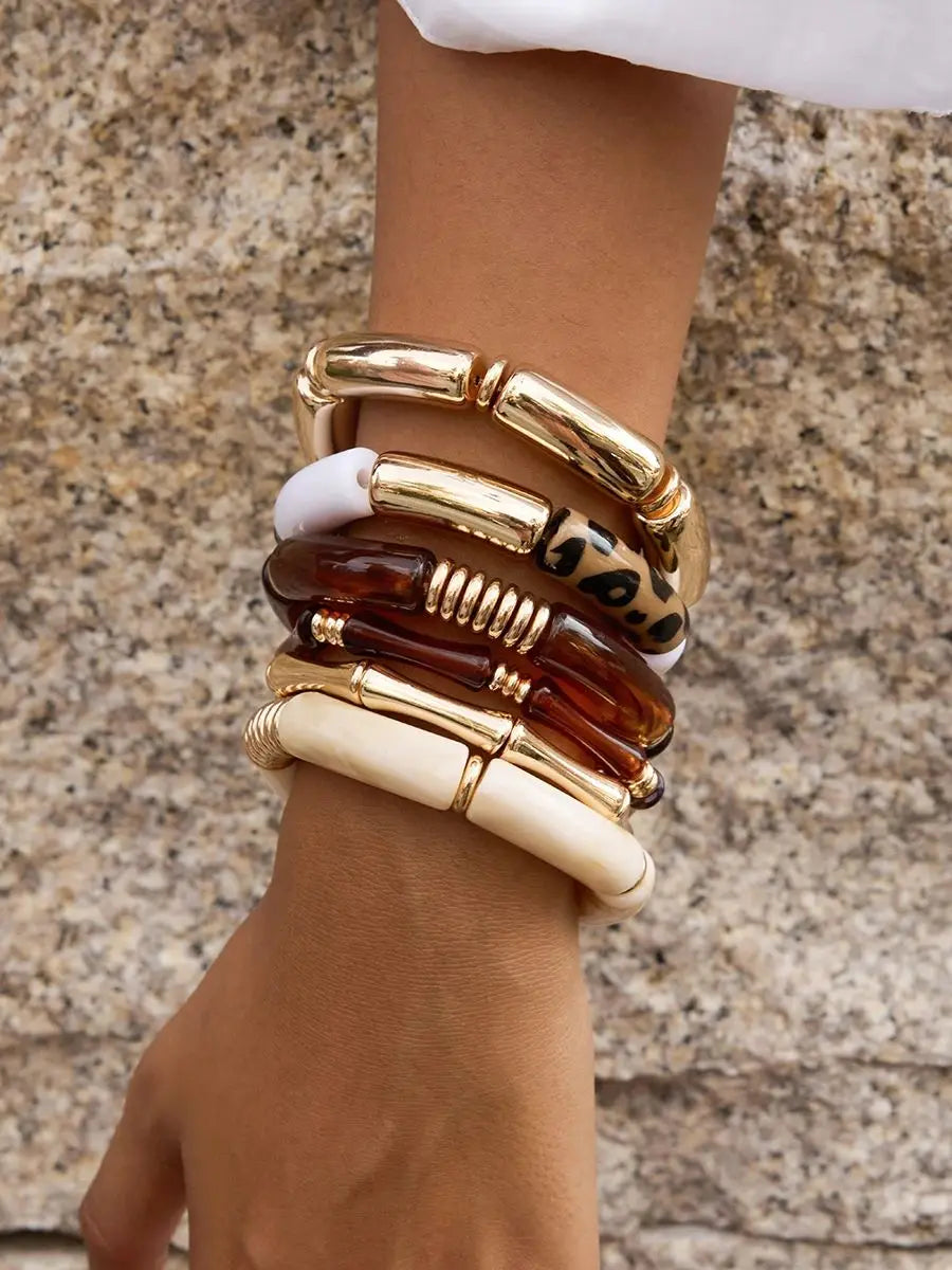 Kika Vintage 2pcs Amber Resin Bracelet