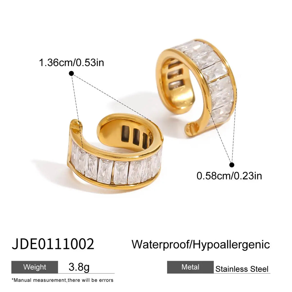 Round Earclip Zircon Earclip Stackable