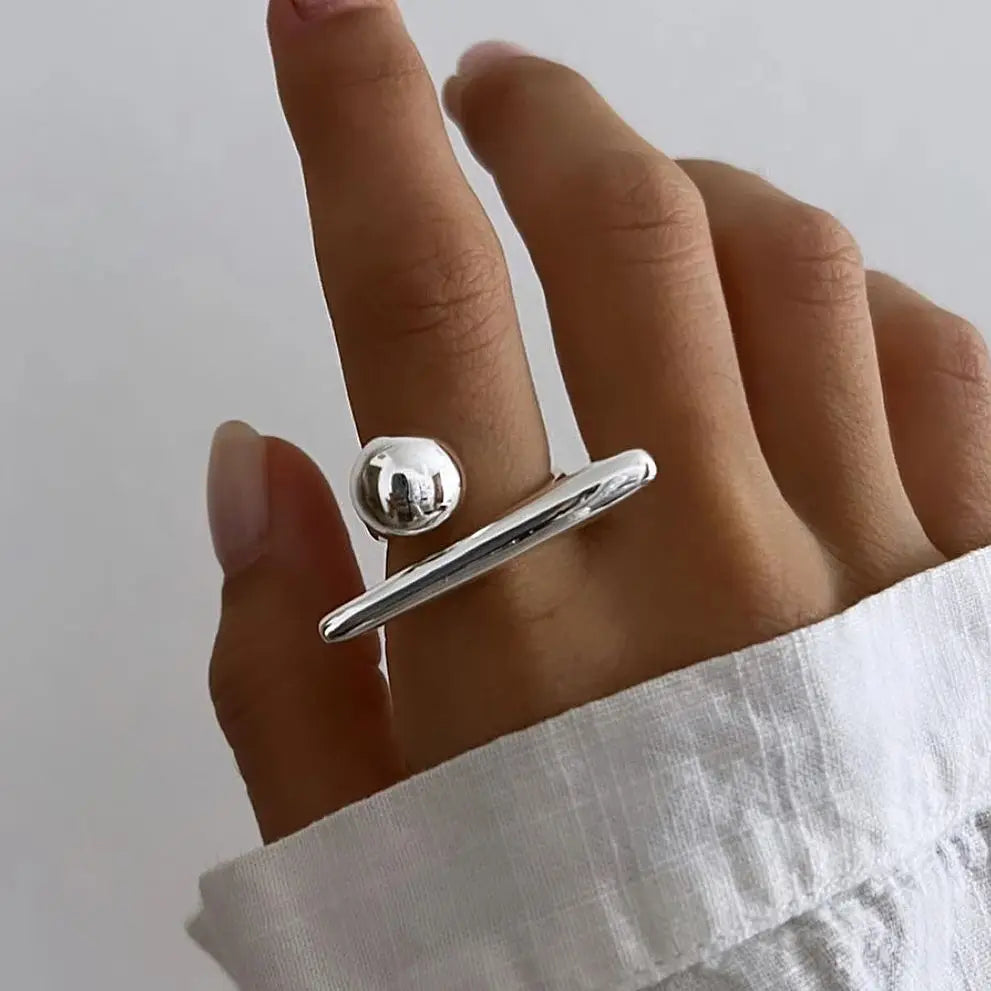 KIKA Chic Stainless Steel 316L Personality Minimalist Classy Ring 18k Gold Color Stylish Unique Finger Jewelry for Women Waterproof