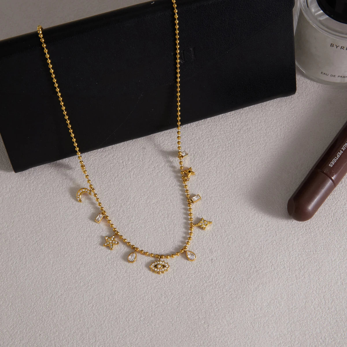 Kika Classic Moon Star Eye Pendant Necklace