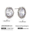 Kika Classic Geometric Cubic Zirconia Stud Earrings 18K Gold Plated Stainless Steel 316L