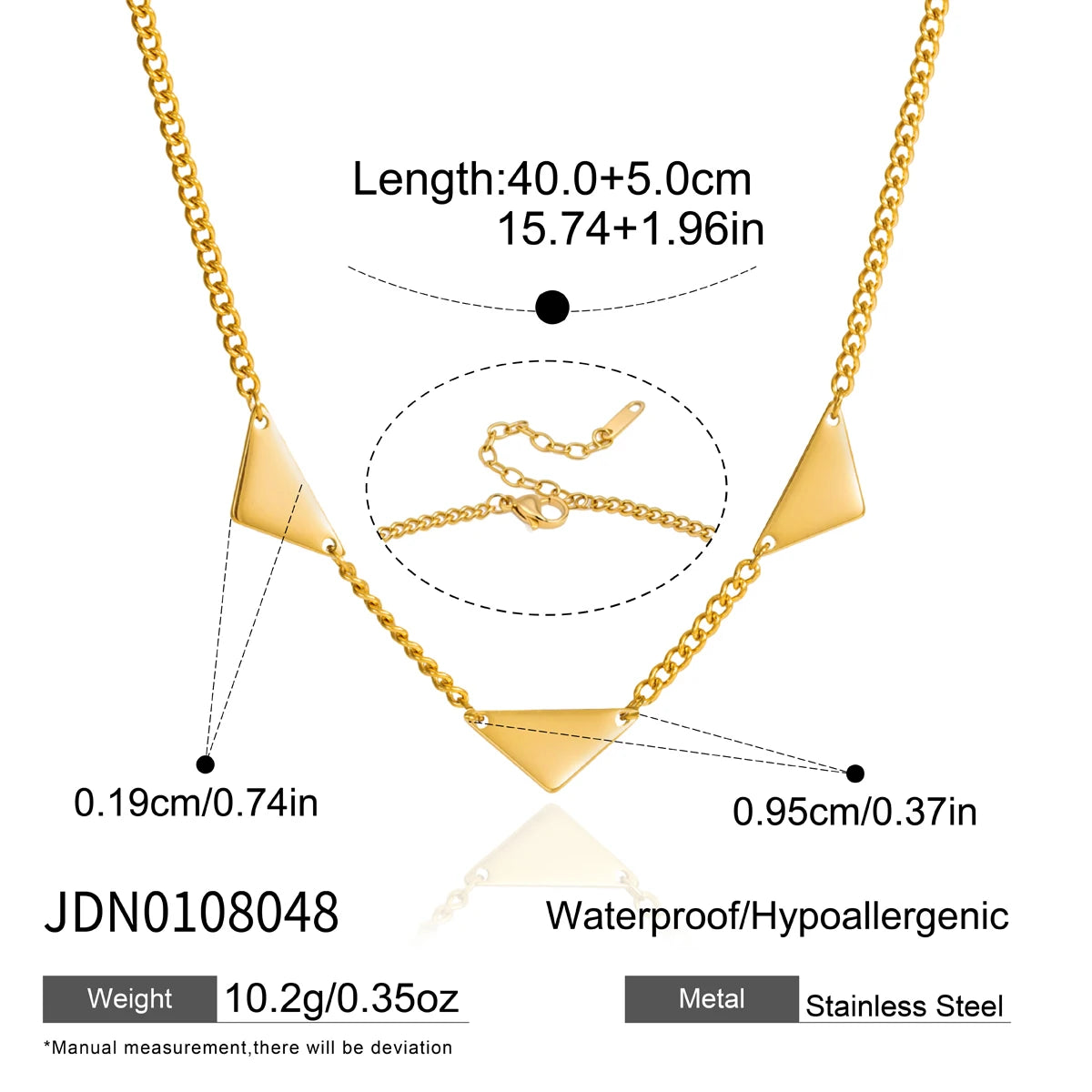 KIKA Classic Geometric Pendant Necklace For Women Minimalist 18K Gold PVD Plated Stainless Steel 316L Necklace Fashion Jewelry Gift