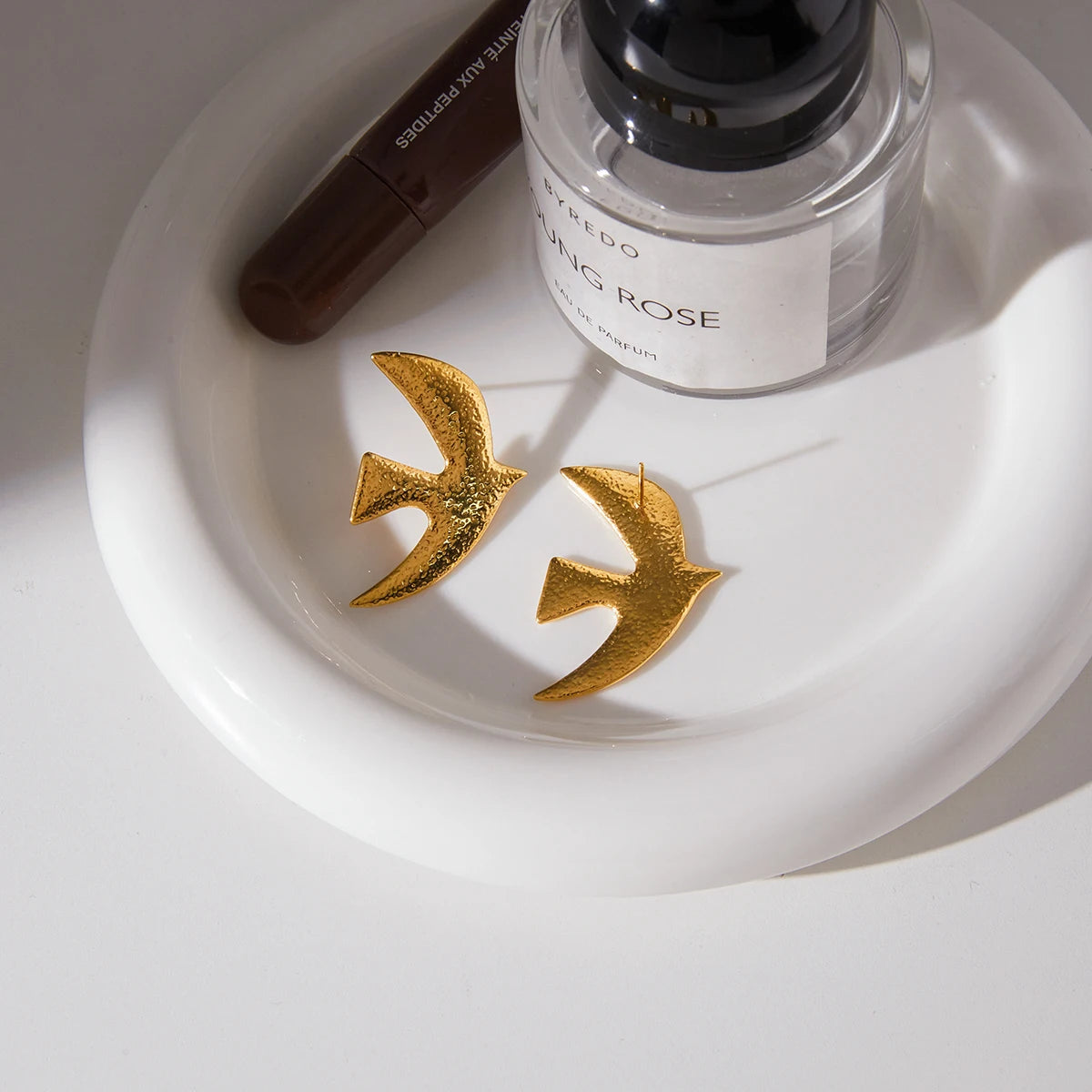 Kika Hammer Patterned Peace Dove Stud Earrings