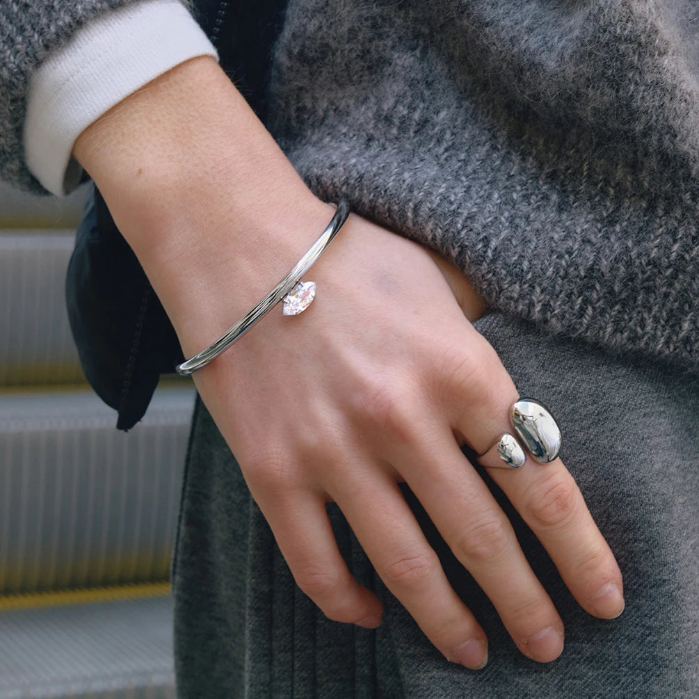 Plated Spring Geometry Titanium Steel Bracelet