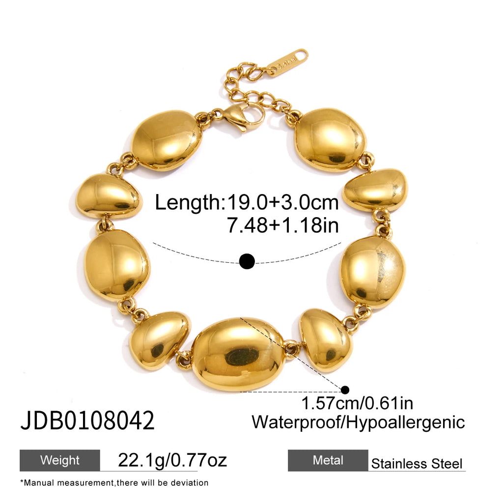 KIKA Irregular Geometric Chain Bracelet For Women Minimalist 18K Gold PVD Plated Stainless Steel Bracelet Fashion Jewelry Gift