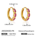 KIKA 3 Pcs/Set Elegant Zircon Earrings PVD Plated Stainless Steel 316L