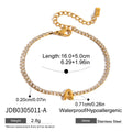 Stainless Steel White Rhinestone Chain Twelve Letter Bracelet