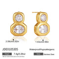 KIKA Luxury Geometric Zircon Stud Earrings PVD Plated Stainless Steel316L