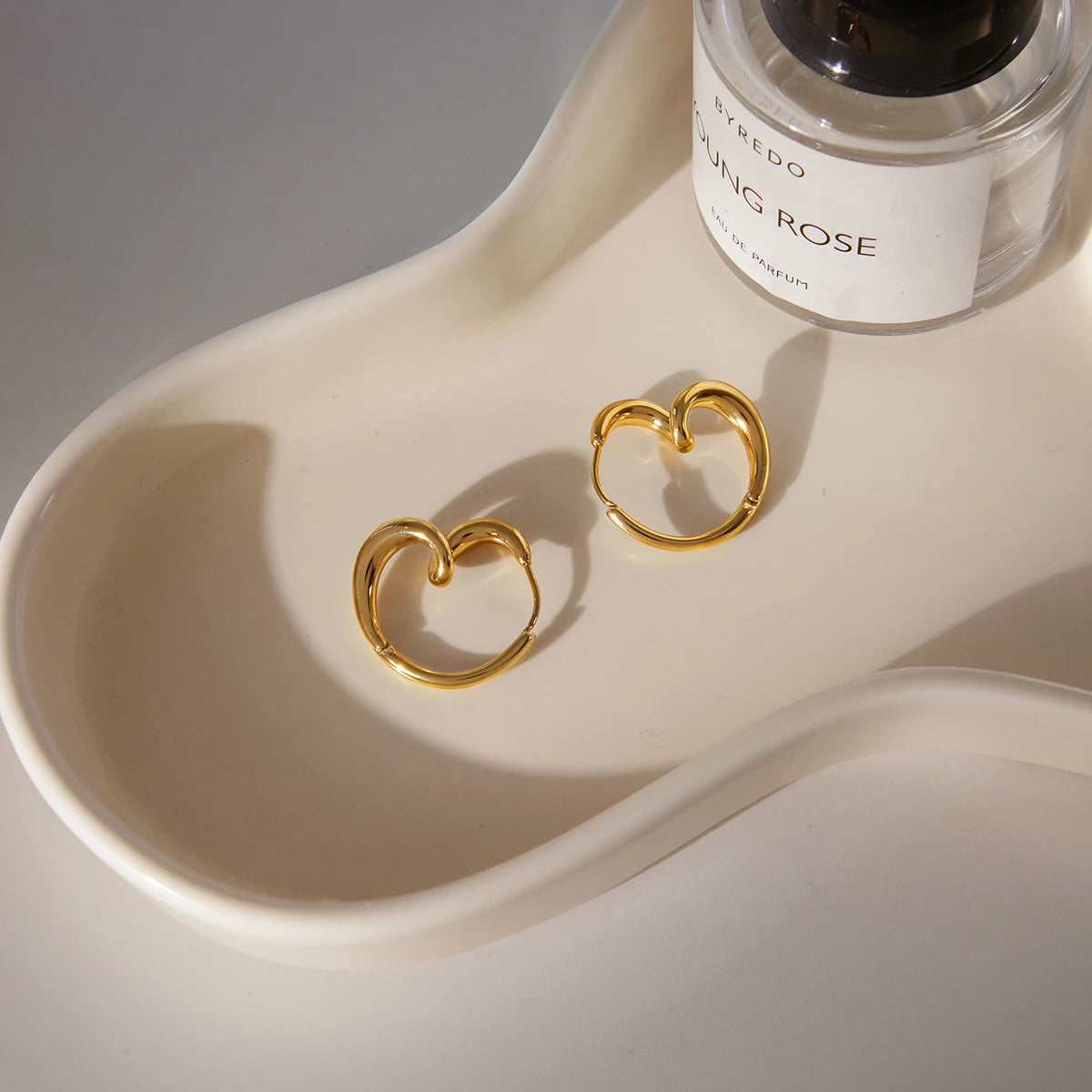 Heart Shape Earring Women PVD Gold Plated Stainless Steel