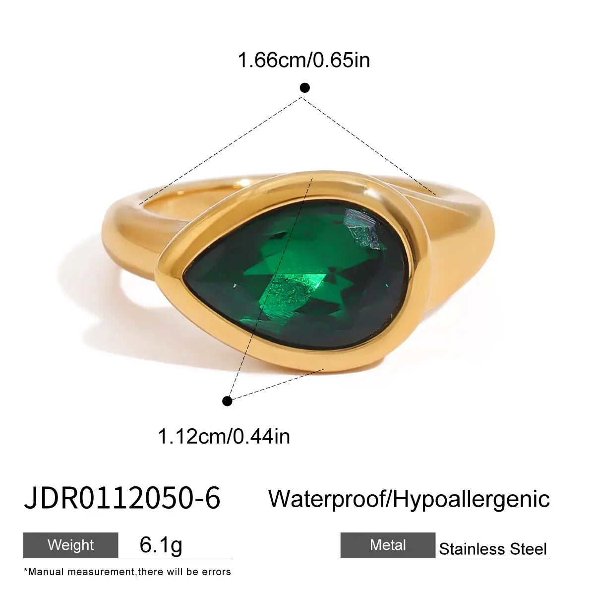 Kika Fashion Retro 18K Gold Color Plated Stainless Steel Spirit Snake Series Ring