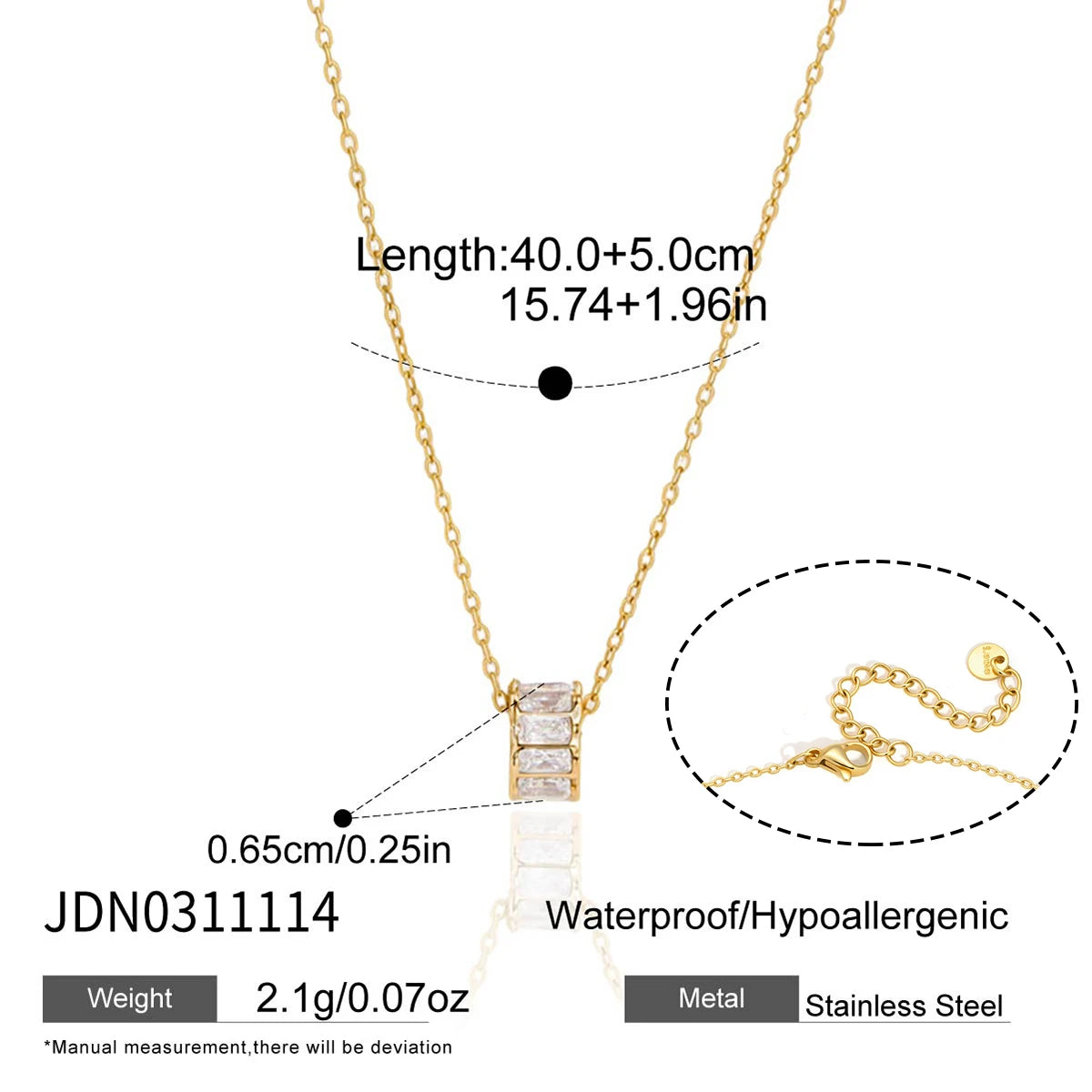 Kika Delicate Zircon Bead Pendant Necklace
