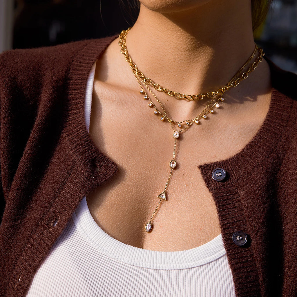 Kika Exquisite Y-Shaped Choker Necklace Stainless Steel