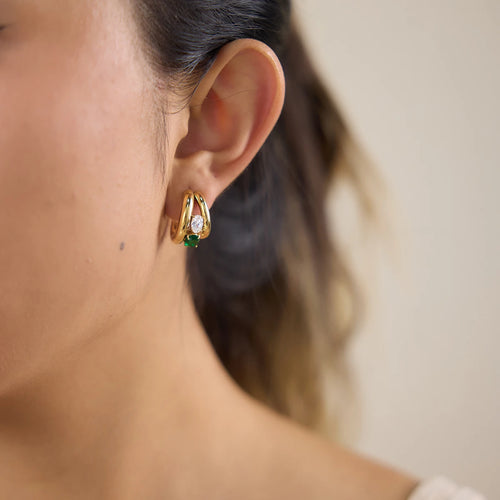 Kika Delicate Double-Layer Hollow C-Ring Earrings