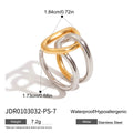 KIKA Minimalist Two Tone Irregular Wrapped Ring PVD Plated Stainless Steel