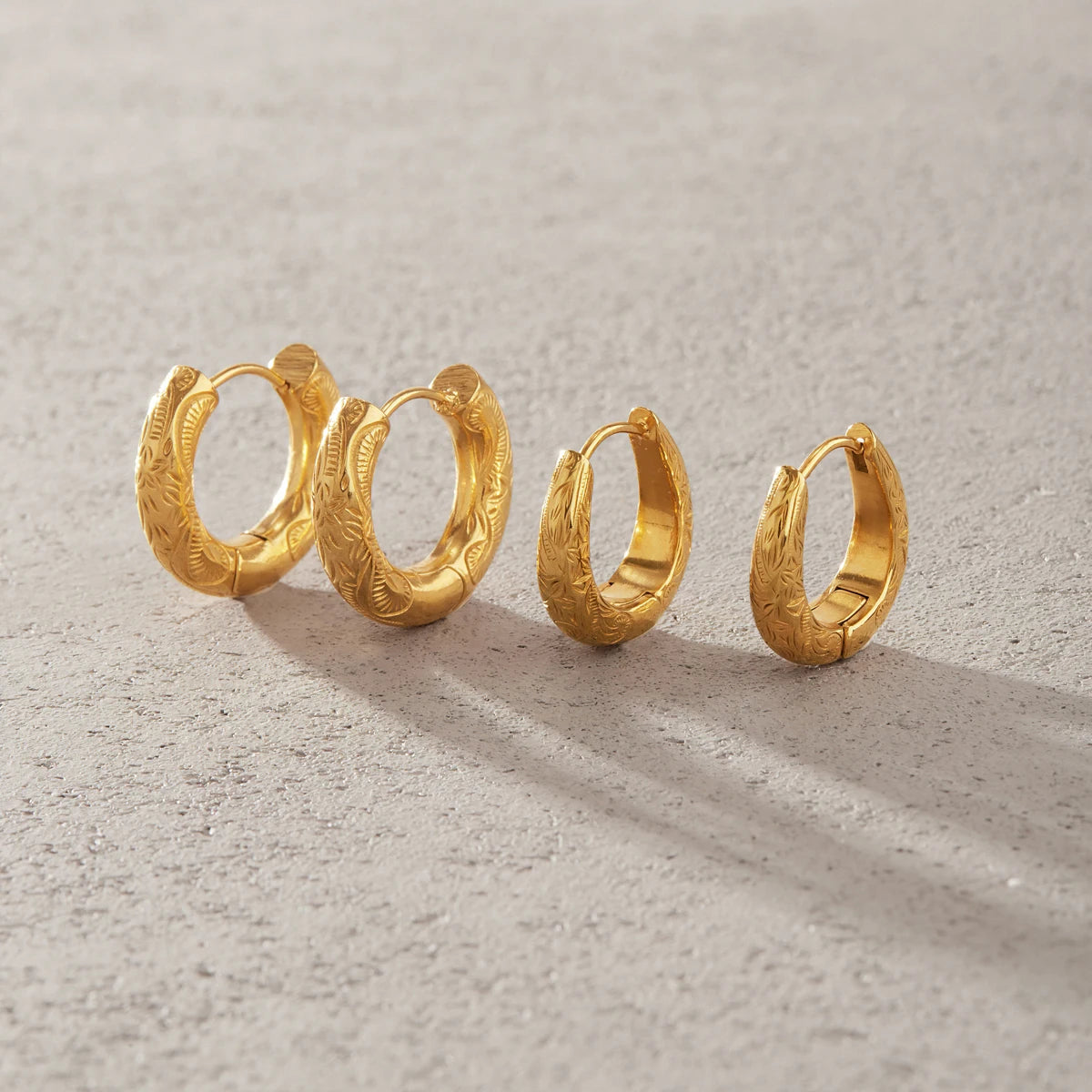 Kika Vintage Geometric Clip Earrings 18K Gold PVD Plated Stainless Steel 316L