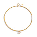 Classic Gold Color Geometric White Zircon Choker Necklace