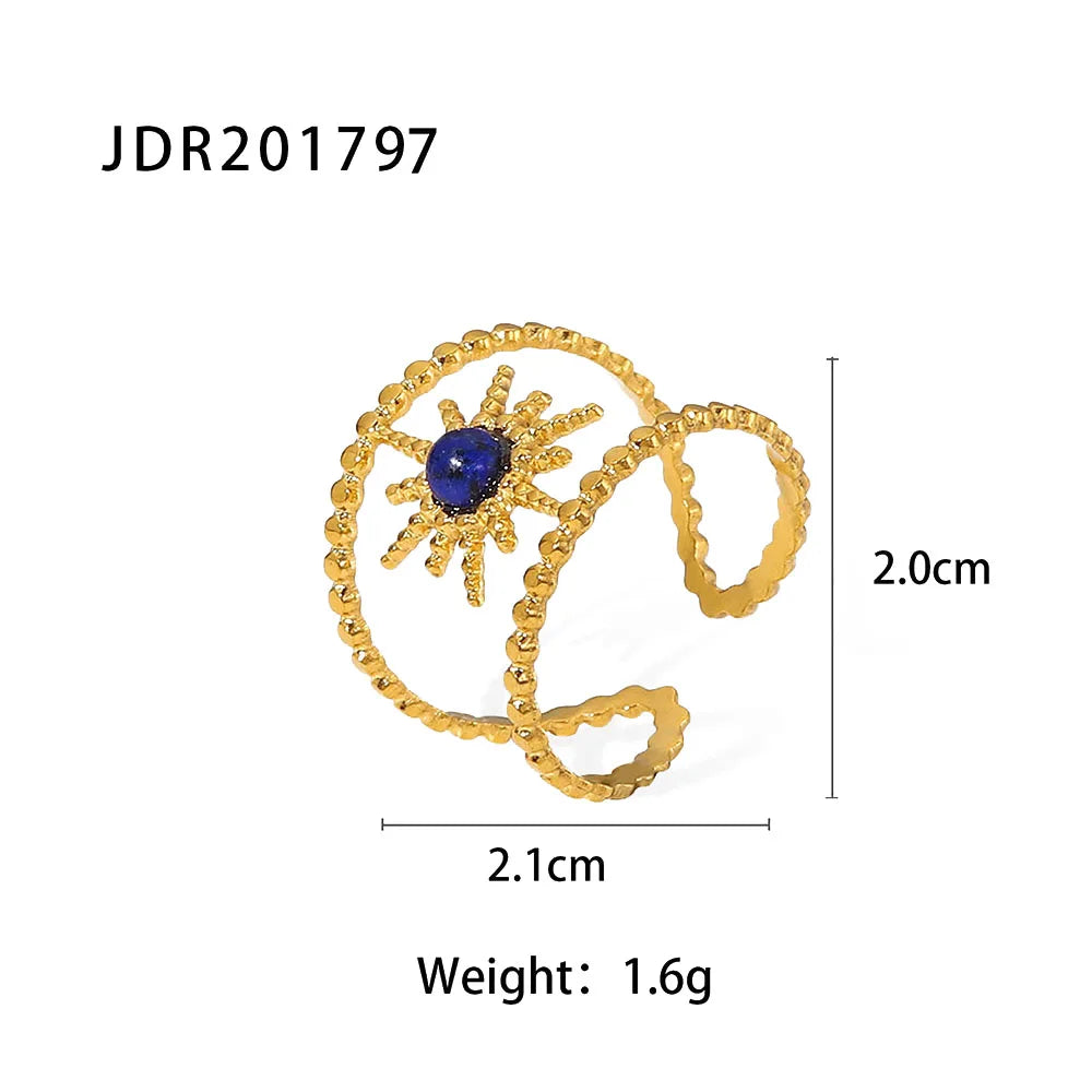 Kika Gold Color Sunshine Ring Full Sunburst Ring Rising Sun Dainty  Celestial Jewelry Stackable Ring Gift Wife
