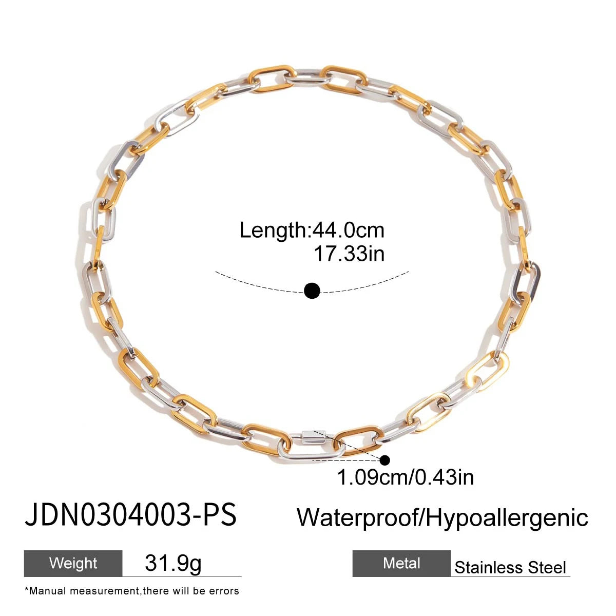 Kika Minimalist Two tone Chain Necklace