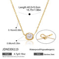 Kika Geometric Cubic Zirconia Pendant Necklace Minimalist 18K Gold Plated Stainless Steel 316L