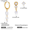 Kika 3 Pcs/Set Delicate Zircon Earrings For Women Minimalist 18K Gold PVD Plated Stainless Steel 316L