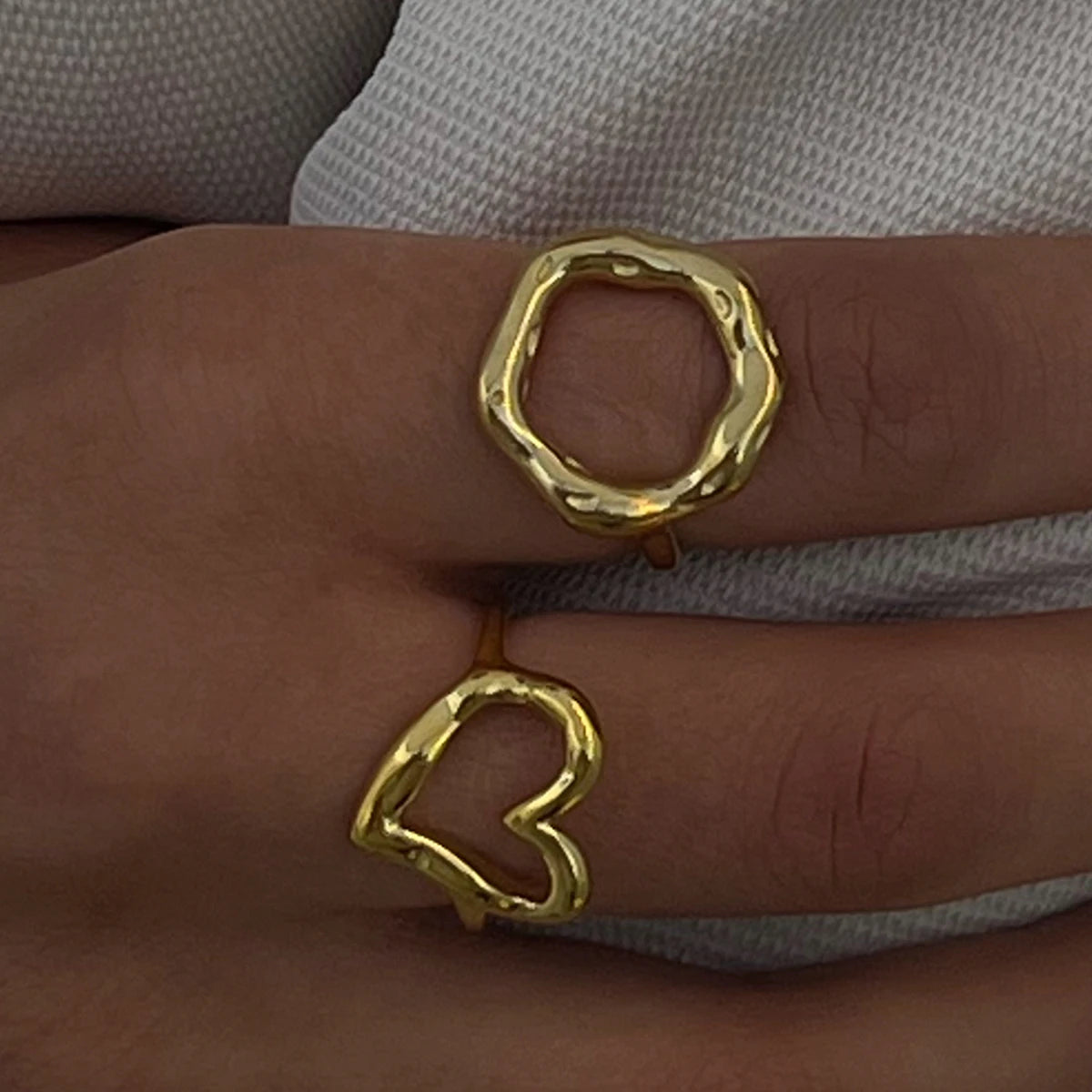 Minimalist Line Ring Stackable Hollow Ring