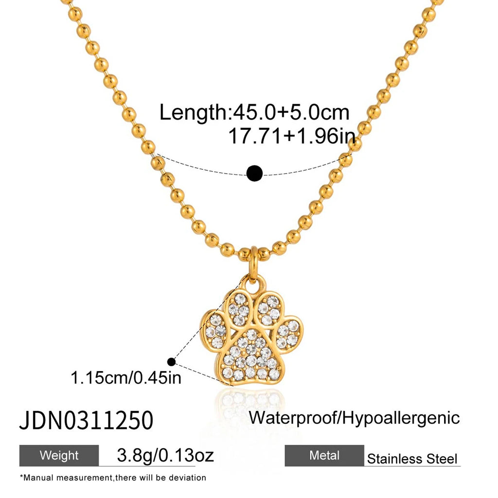 Cute Hug Dog Cat Pet Pendant Rhinestone Necklace