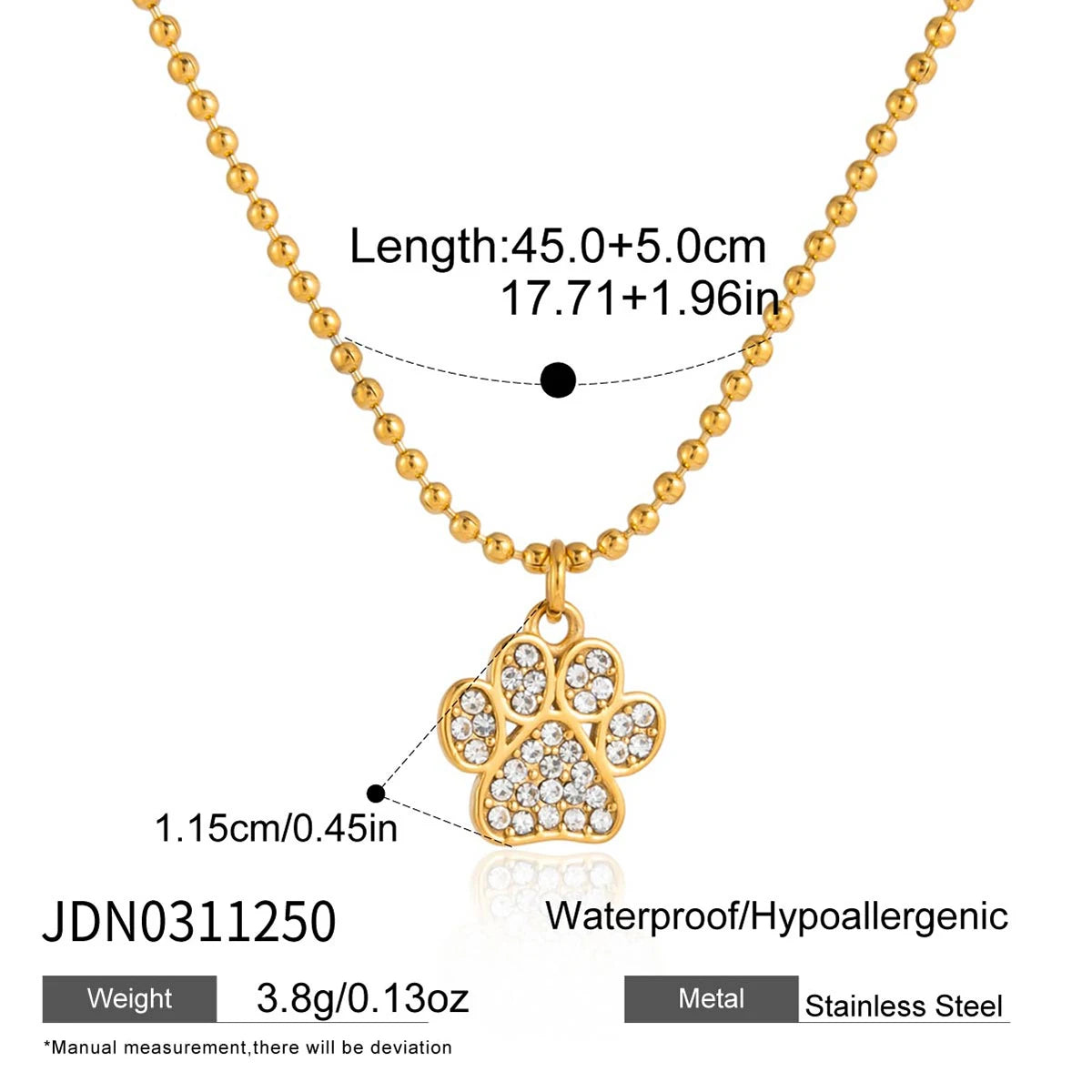Cute Hug Dog Cat Pet Pendant Rhinestone Necklace