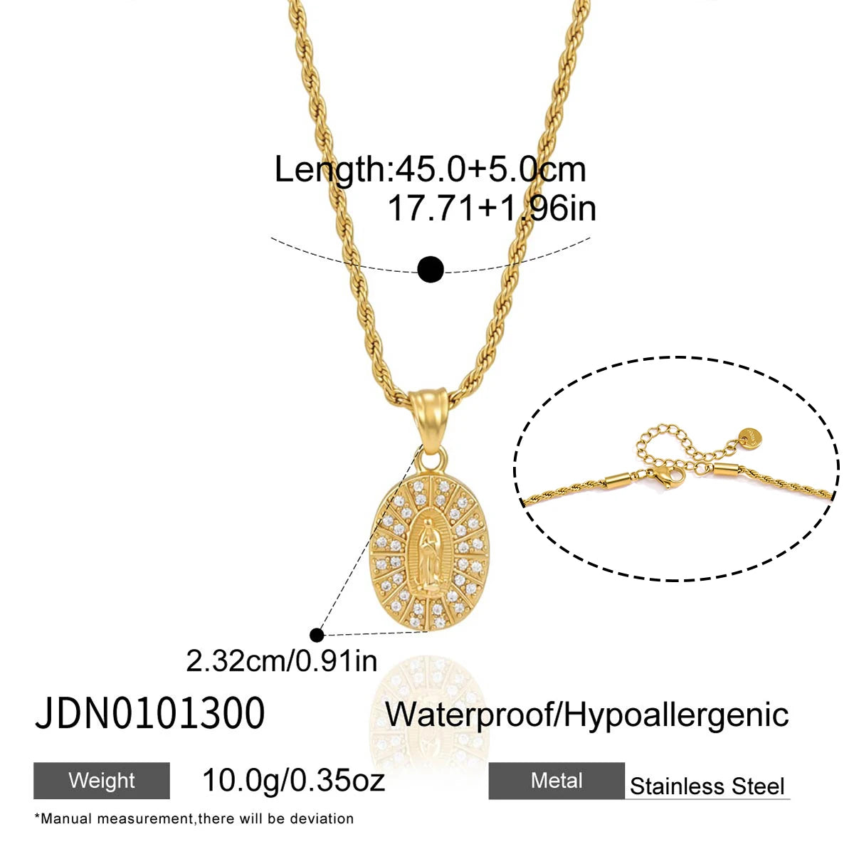 Kika Delicate White Zircon Relief Figure Pendant Sun Shaped Fried Dough Twists Chain Necklace
