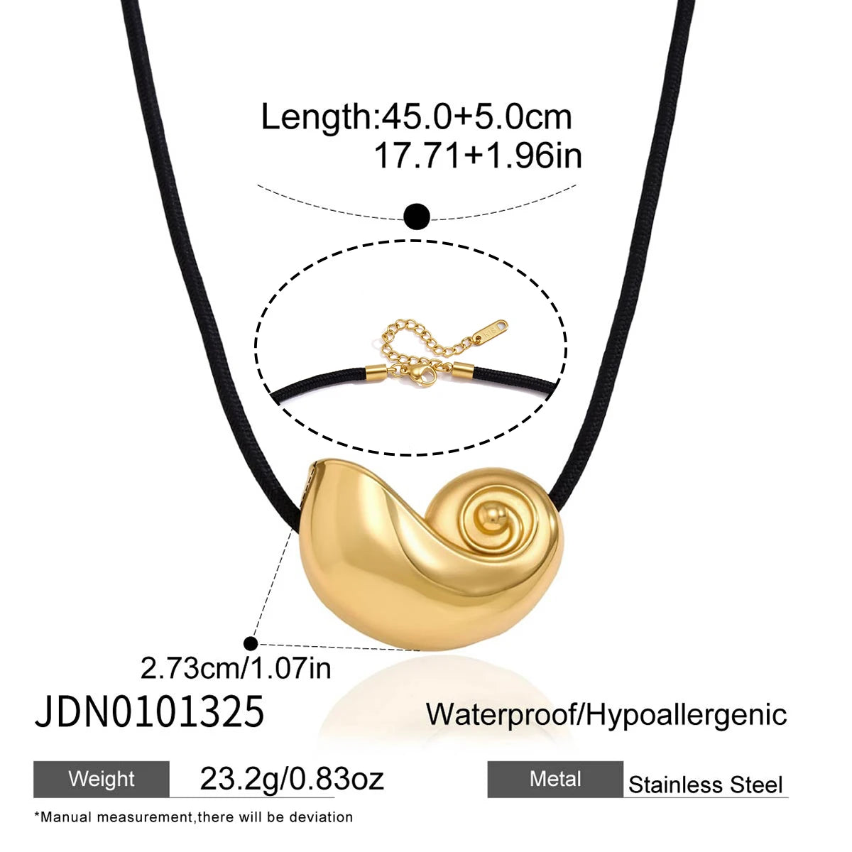 Kika Classic Stainless Steel Conch Pendant Necklace