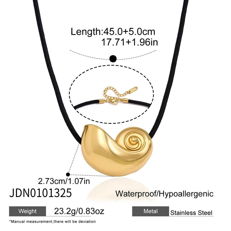 Kika Classic Stainless Steel Conch Pendant Necklace