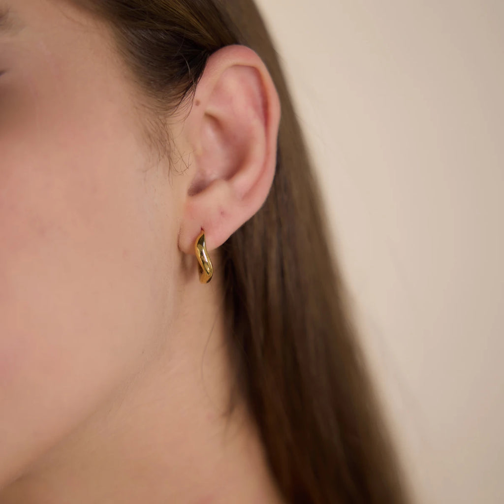 KIKA Delicate Wave Shape Clip Earrings  Gold PVD Plated Stainless Steel 316L