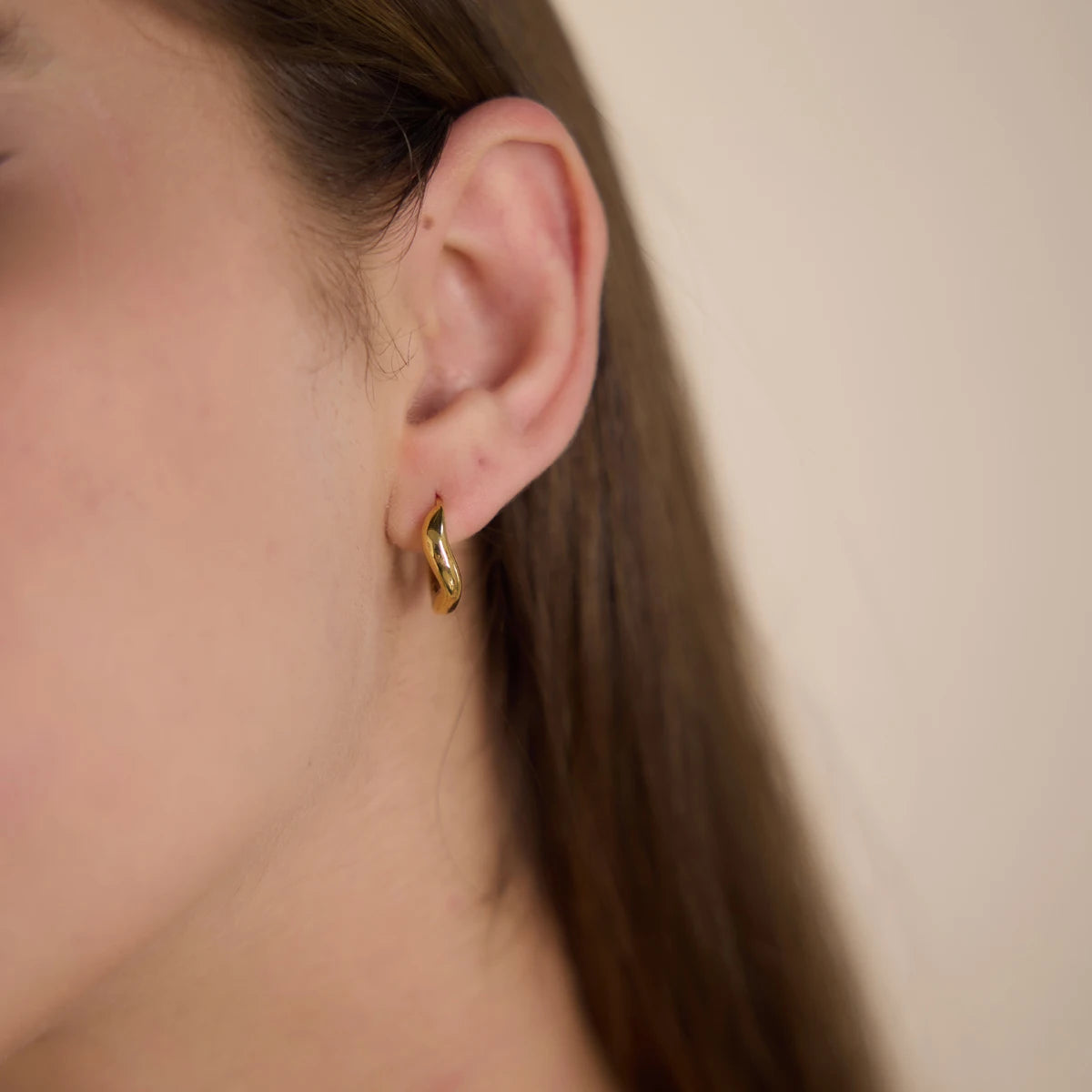 KIKA Delicate Wave Shape Clip Earrings  Gold PVD Plated Stainless Steel 316L