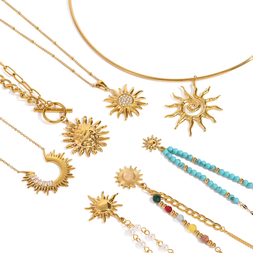 Dainty Sunburst Necklace Sunshine