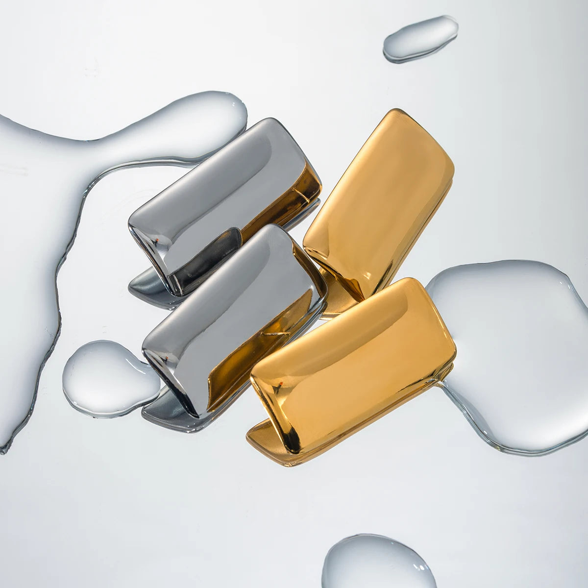 KIKA Stainless Steel 316L Rectangular Glossy Earrings High Quality Minimalist