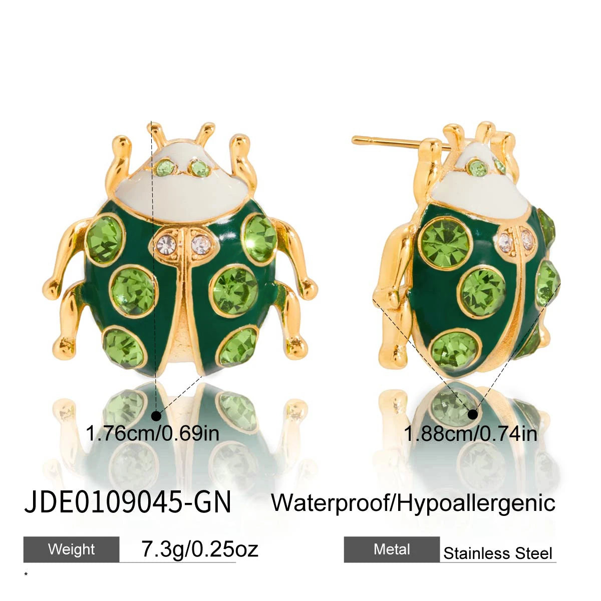 Dripping Oil Ladybug Ear Studs