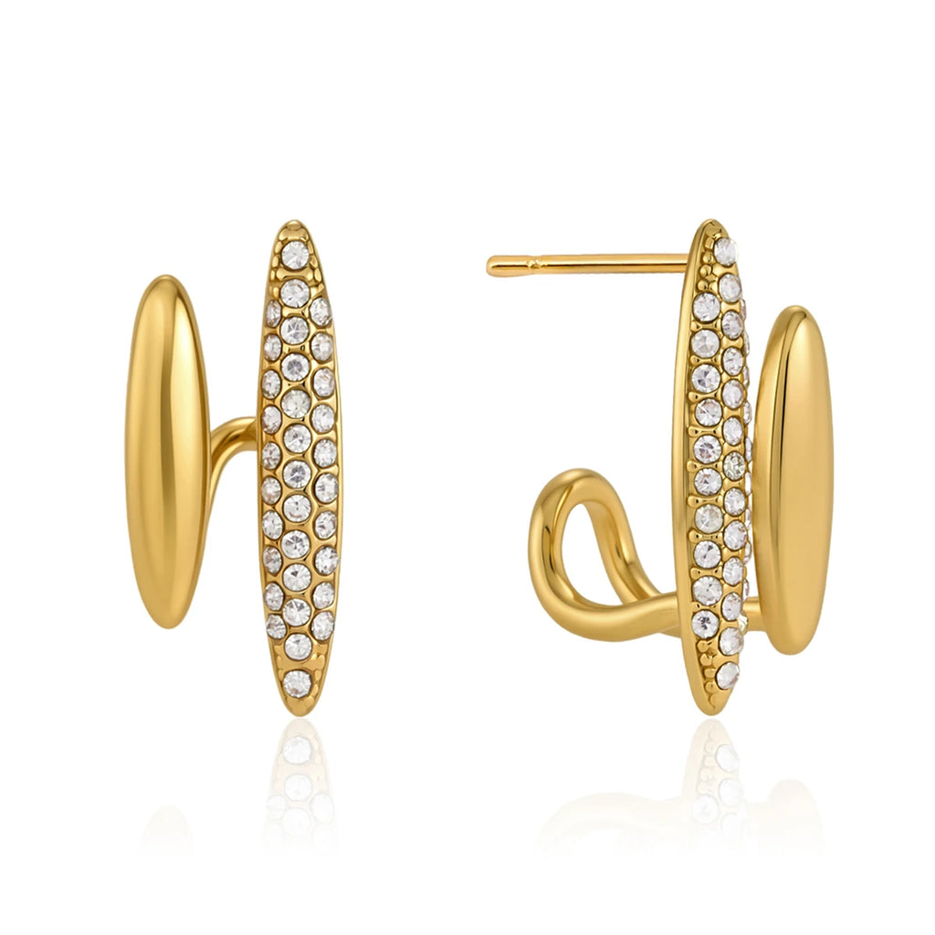Kika Delicate Double Layered Lines Design Earrings