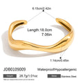 KIKA Minimalist Style Irregular Wave Shaped Bracelet 18K PVD Stainless Steel Gold Color Adjustable Bracelet Women's Jewelry