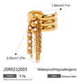 KIKA Classic Stainless Steel Tassel Ring With Three-layer Steel Ball Chain Tassel Opening Ring Stackable For Women's Accessori
