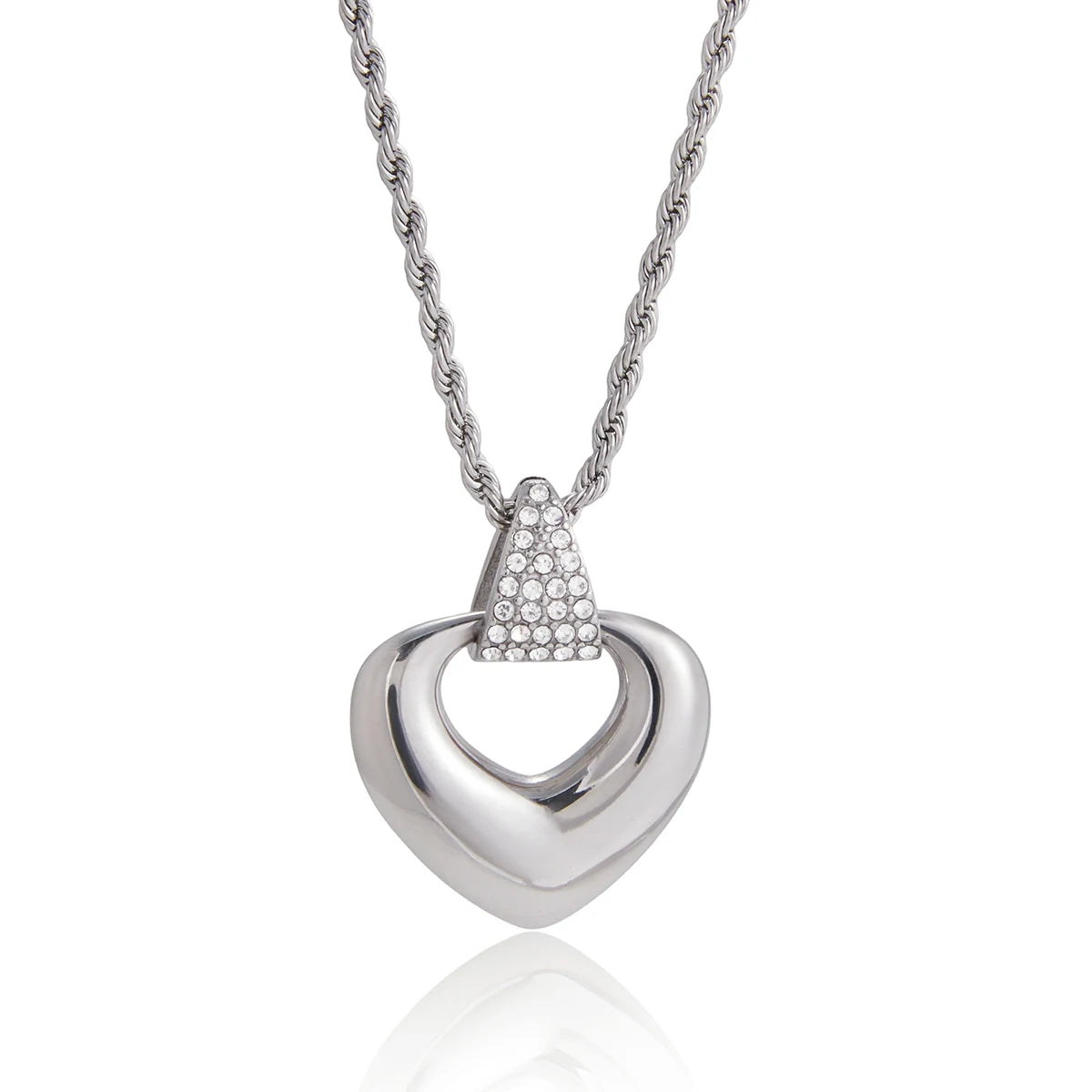 Hollowed Out Heart Shaped Pendant Necklace