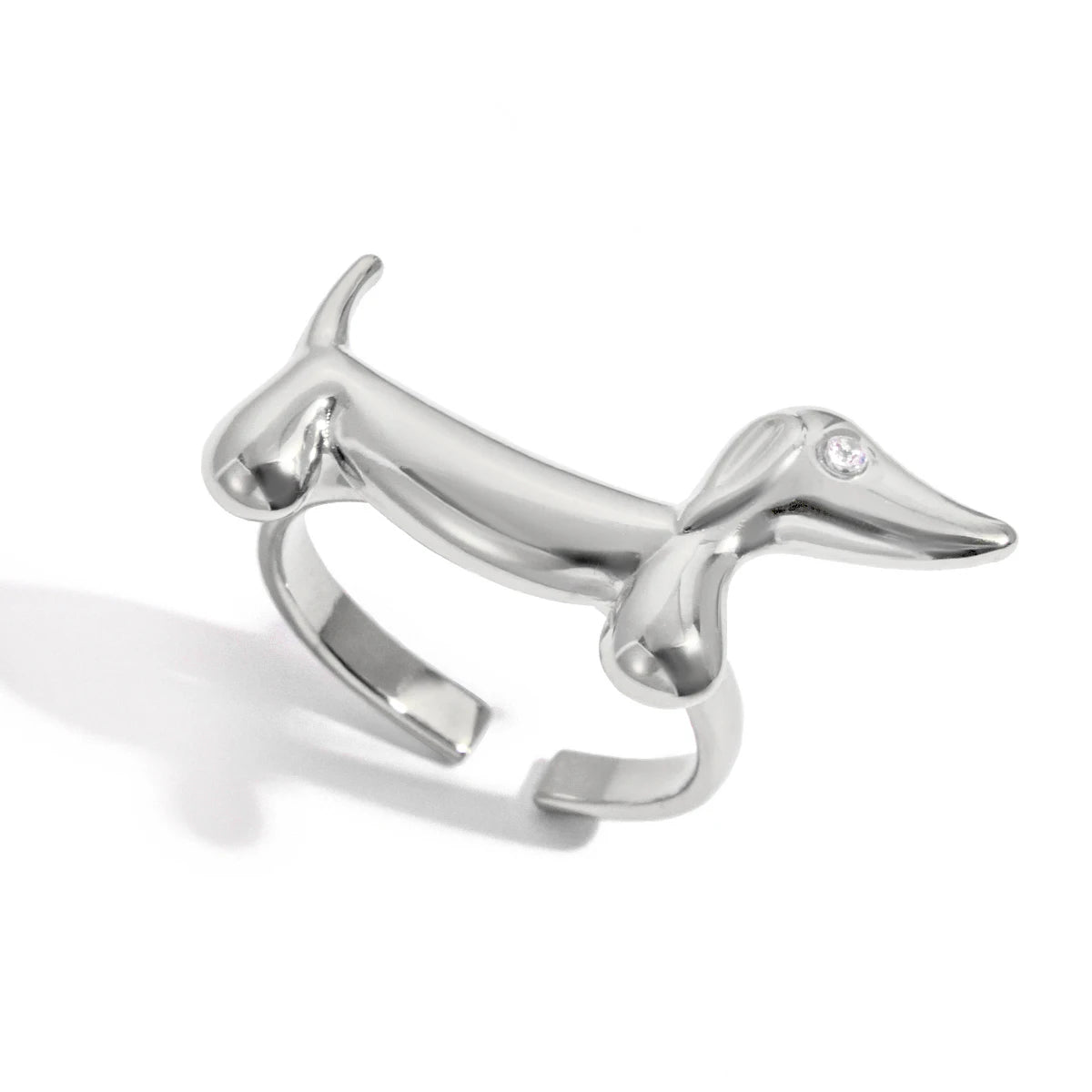 Cute Kitten Dog Open Ring Dachshund  Necklace, earrings