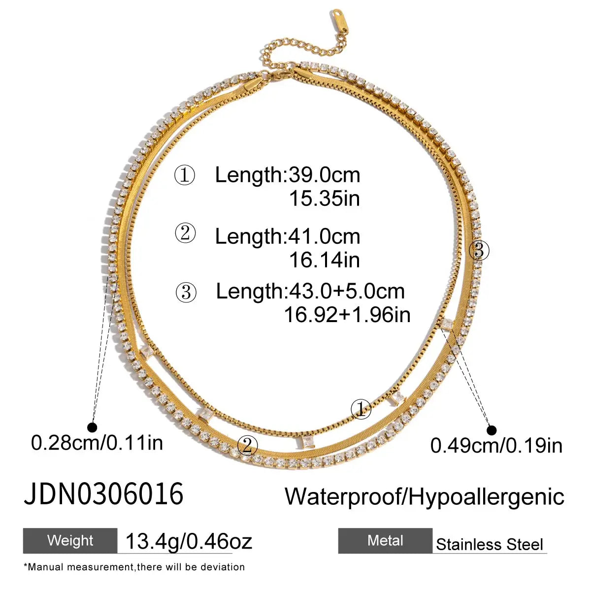 Flat Snake Chain Layer Necklace Stainless Steel Snake Rope Chain