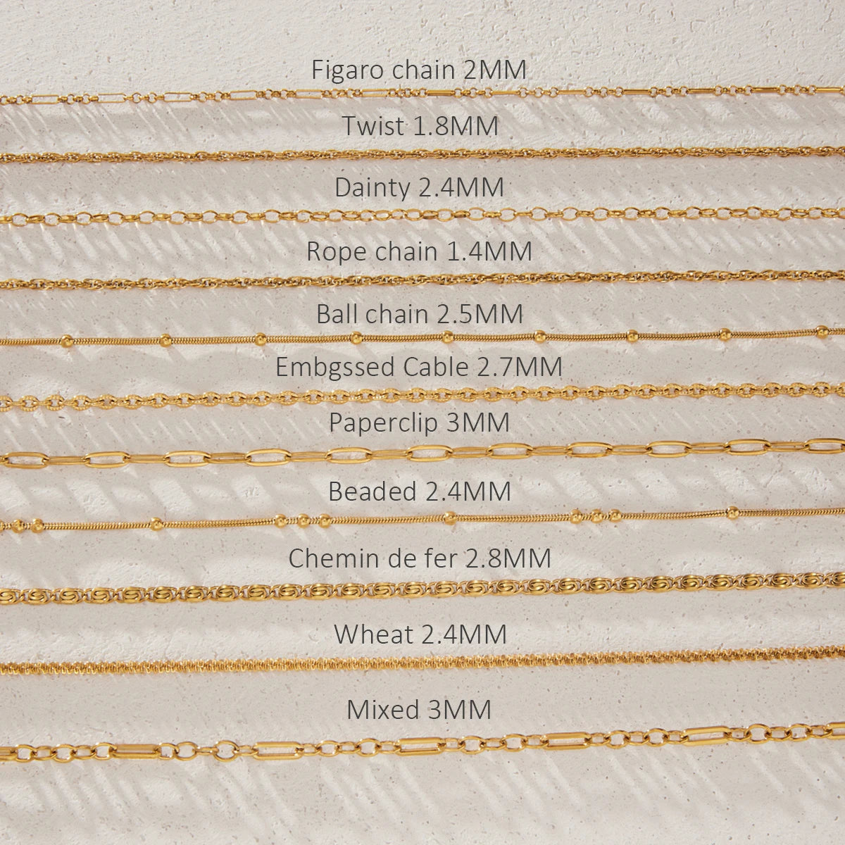 KIKA Minimalist Chain Necklace PVD Plated Stainless Steel 316L