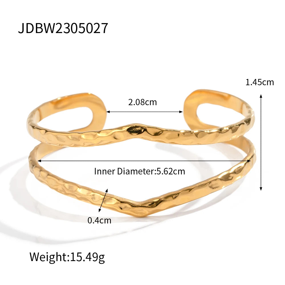 Hammered Stacking Bracelets Line Bangles